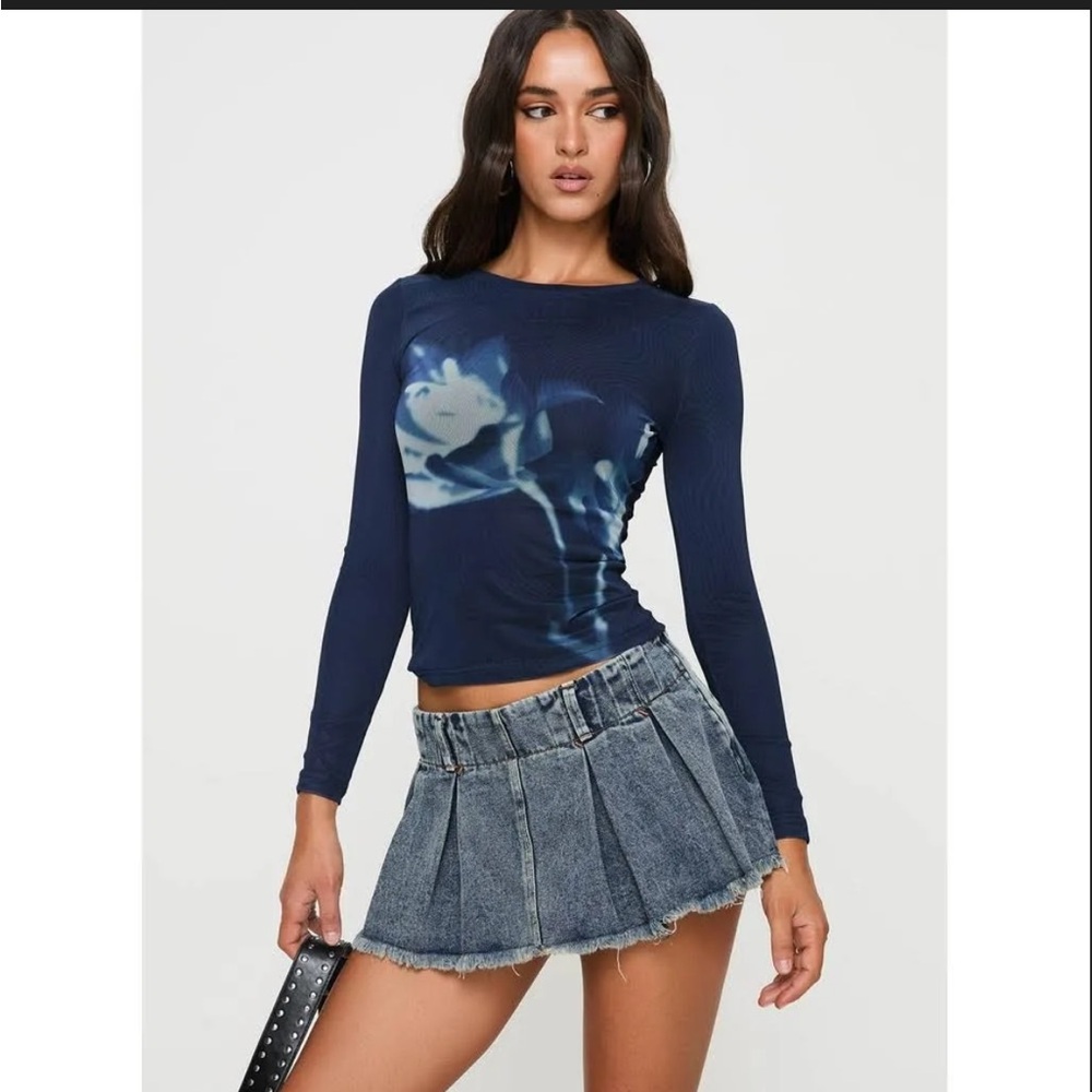Allure 90's Mini Skort Faded Denim